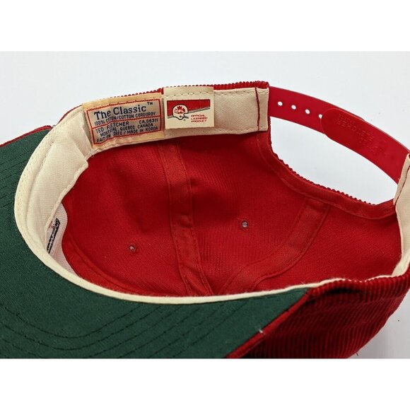 Vintage Calgary Stampeders CFL Hat Snapback 80s Corduroy Script Cap Ted Fletcher - Picture 7 of 8